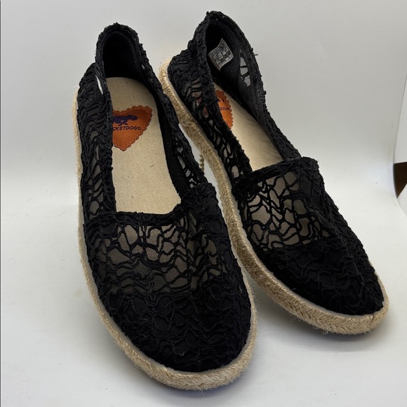 Rocket Dog Black Lace Espadrilles Size 7.5 - Picture 3 of 10